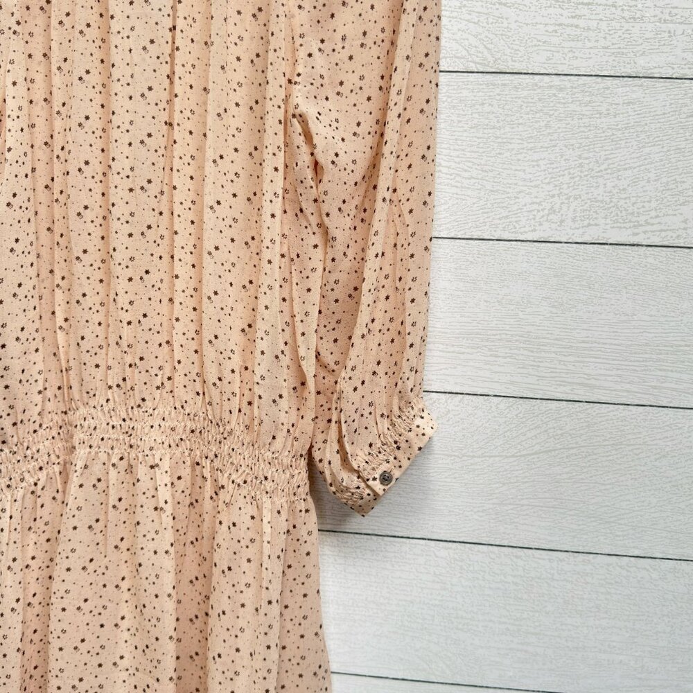 Club Monaco | Silk Star Print Sheer Dress – Romantic Minimalist | Size 12 - Picture 8 of 10